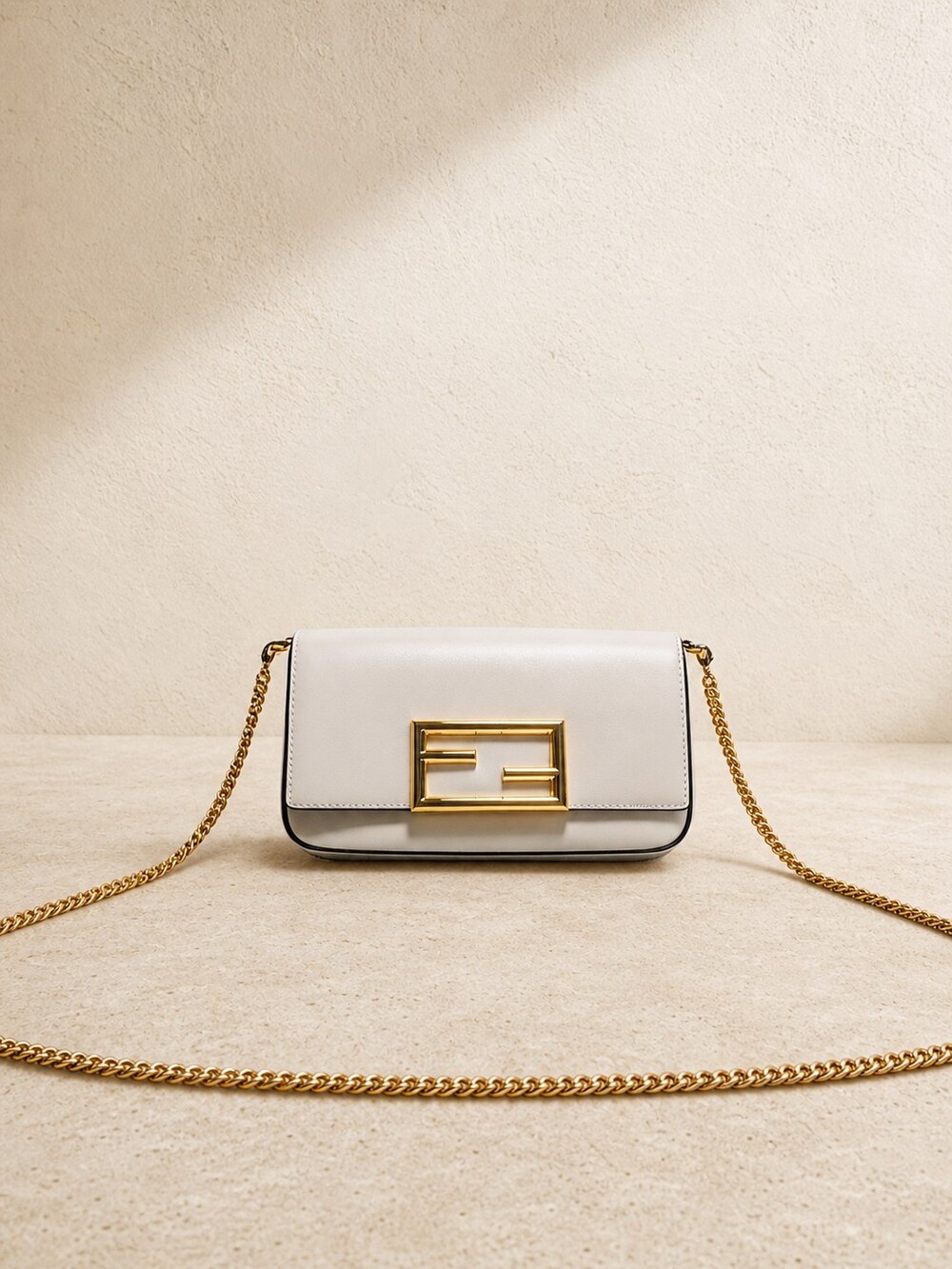 White Calfskin Medium Shoulder Bag | Fendi